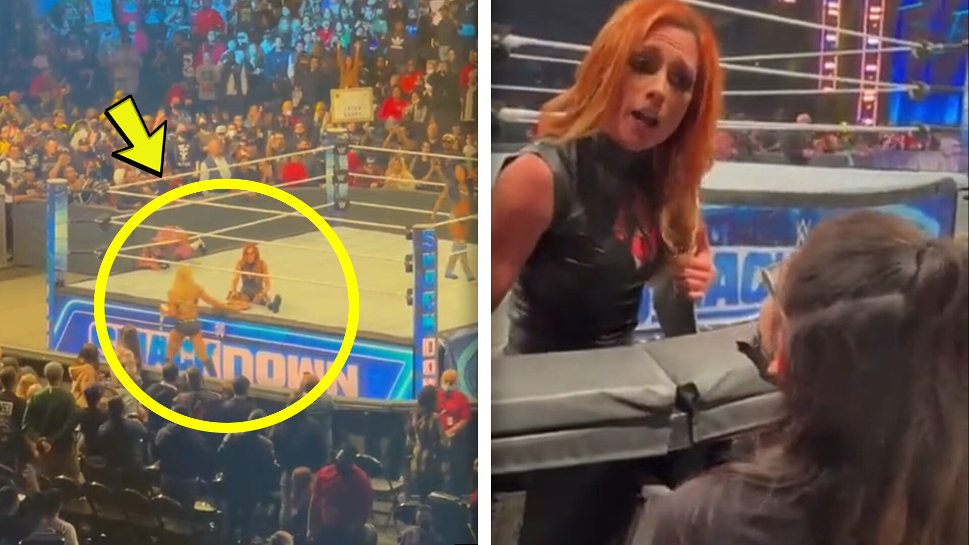 Charlotte Flair Gave Title To Becky Lynch Becky Blames A Young Fan For Pinfall Loss In Dark Match