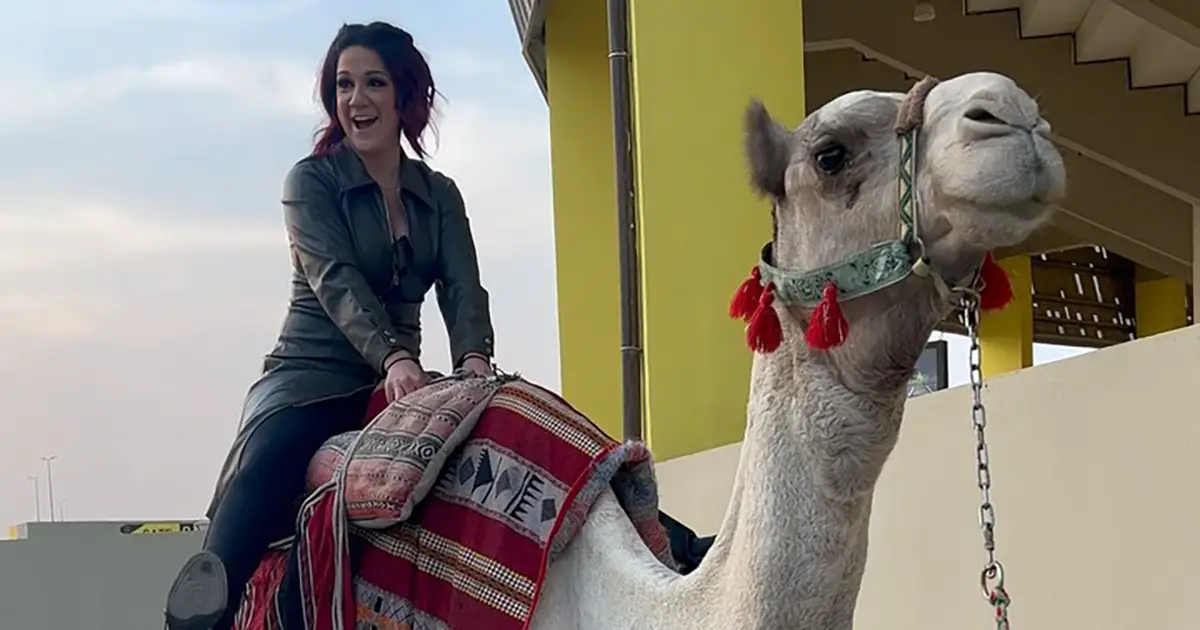 Bayley Rides A Camel Before Crown Jewel Match