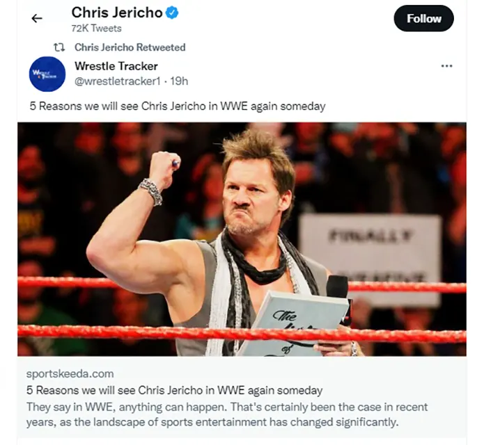 Chris Jericho Teasing A WWE Comeback