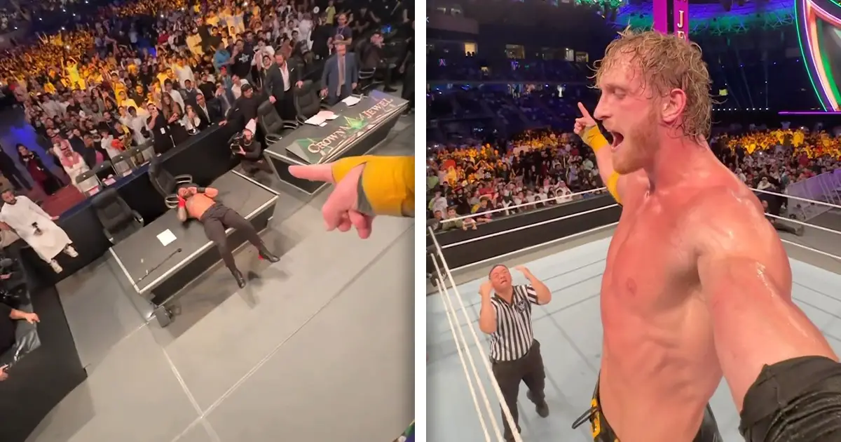 WATCH: Logan Paul's Selfie Video During Frog Splash Spot At WWE Crown Jewel