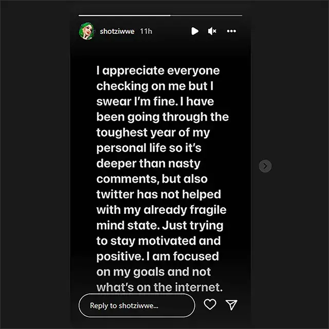 Shotzi Breaks Her Silence After Deactivating Twitter Account