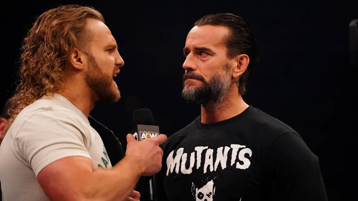 CM Punk and Adam Page during their promo segment on the May 25th episode of AEW Dynamite