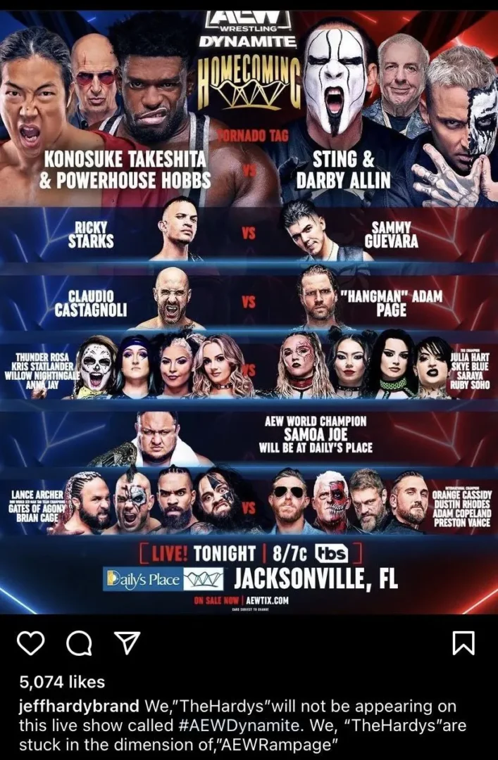 Jeff Hardy Frustrated With Being Stuck On AEW Rampage